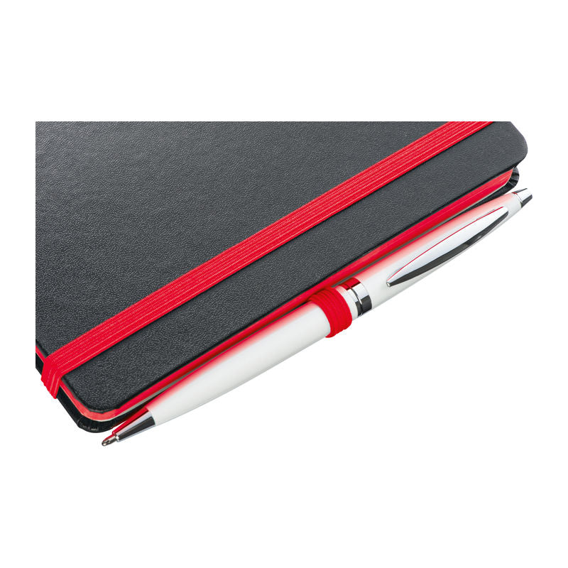 Promotivni A6 notes s koricama od PU-a i obojanim rubom, crvene boje | Promidžbeni pokloni