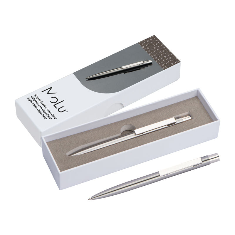 Promotivna kemijska olovka od nehrđajućeg čelika Cape Coral (MoLu), srebrne boje | Poslovni pokloni