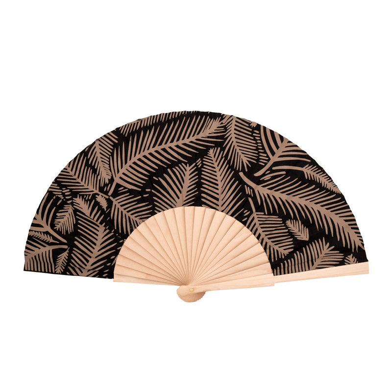 Ručna sklopiva lepeza s drvenom ručkom i cvjetnim motivom