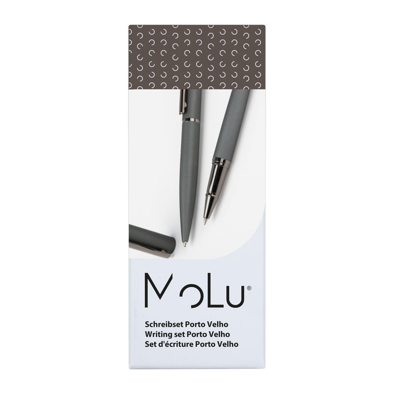 Promidžbeni MoLu set za pisanje Porto Velho, sive boje | Reklamni pokloni
