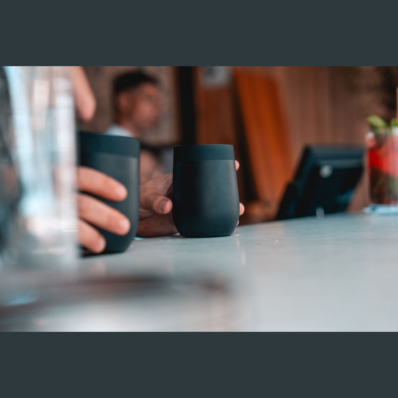 Reklamna MoLu termo šalica, 350ml crne boje | Poslovni pokloni | Promotivni pokloni