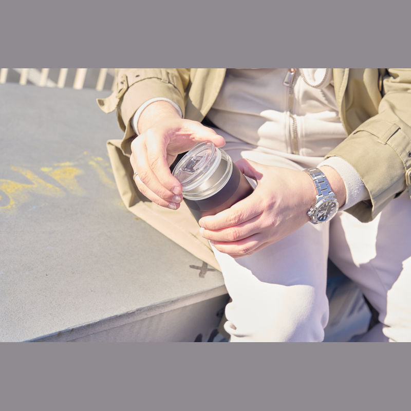 Reklamna MoLu termo šalica, 350ml crne boje | Promidžbeni pokloni