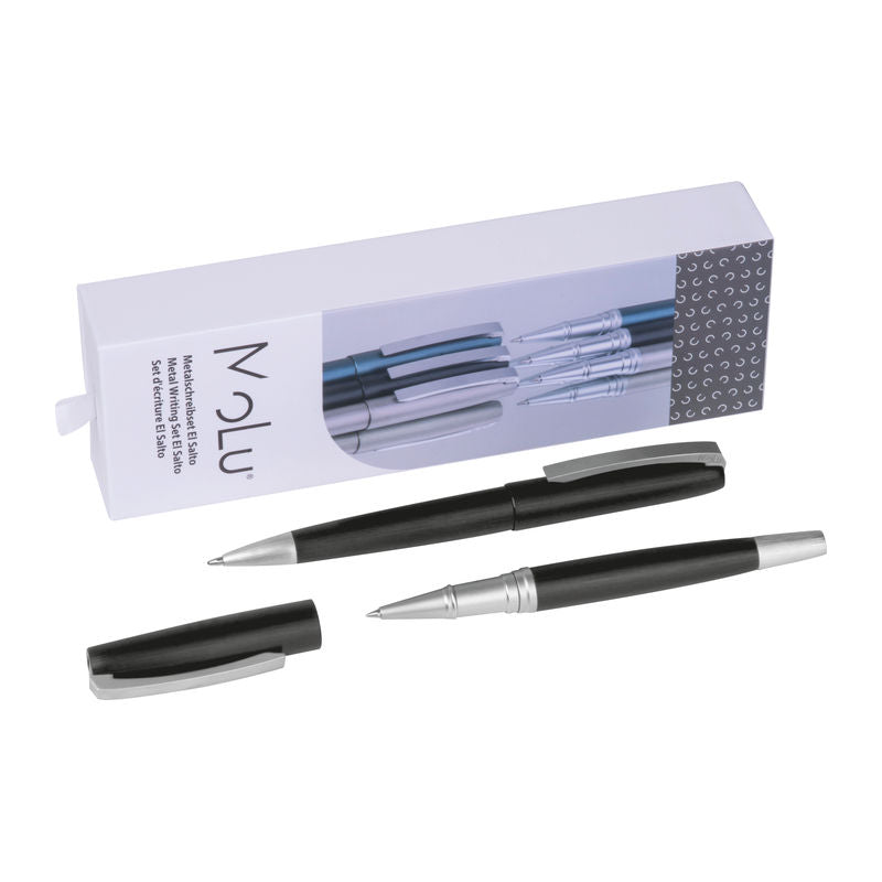 MoLu metalni set za pisanje El Salto, crne boje | Poslovni pokloni