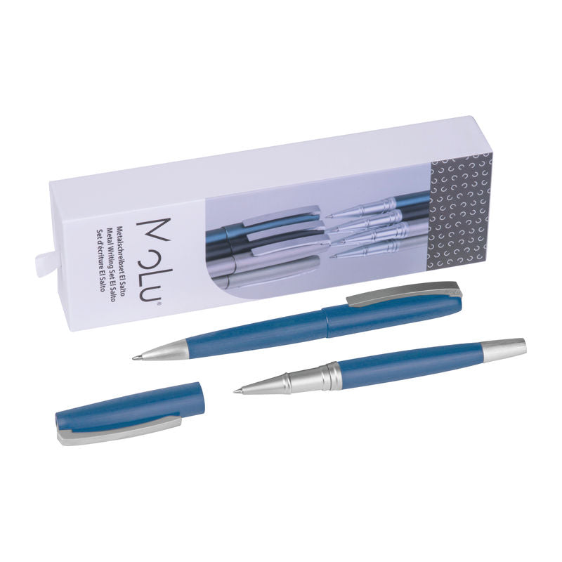 Promotivni MoLu metalni set za pisanje El Salto, plave boje | Poslovni pokloni