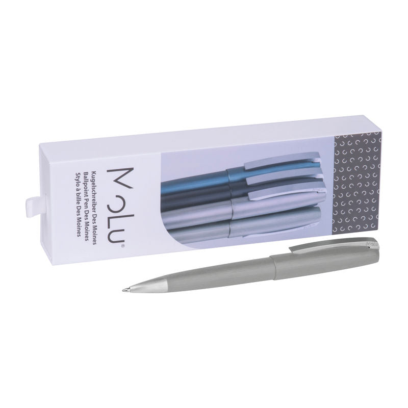 Promotivna MoLu metalna kemijska olovka Des Moines, sive boje | Poslovni pokloni