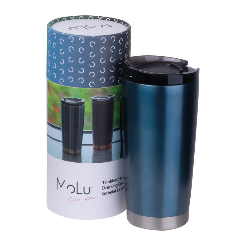 Promotivna MoLu termo šalica La Louvière, 600ml plave boje | Poslovni pokloni
