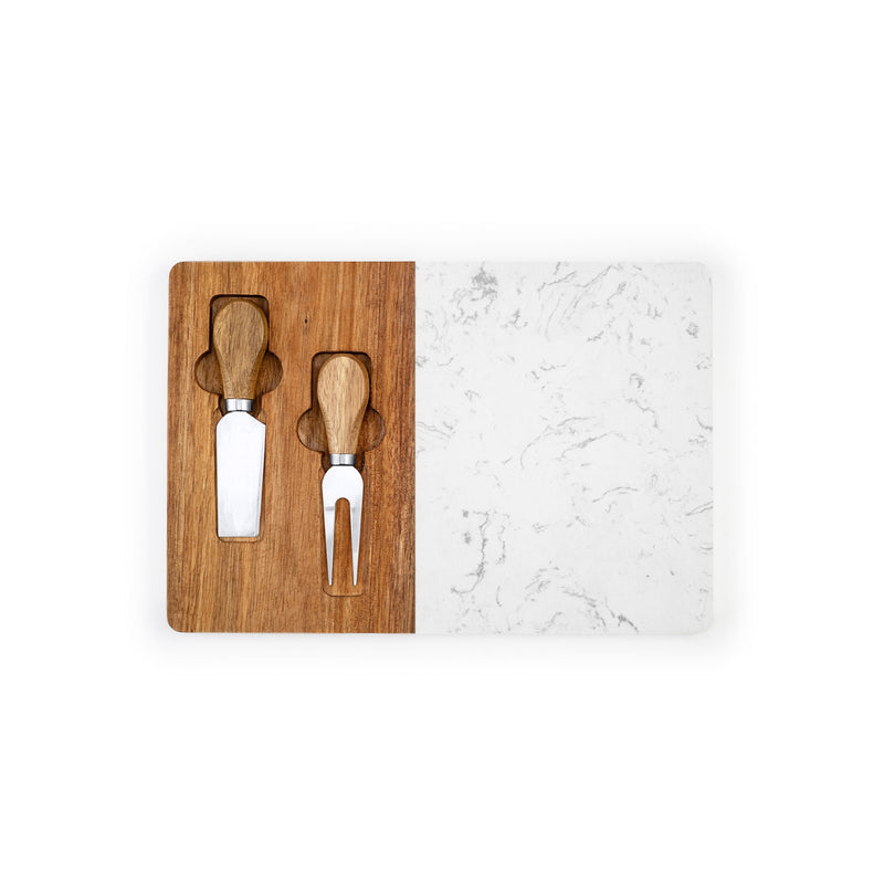 Set za sir s daskom od drva bagrema i mramora