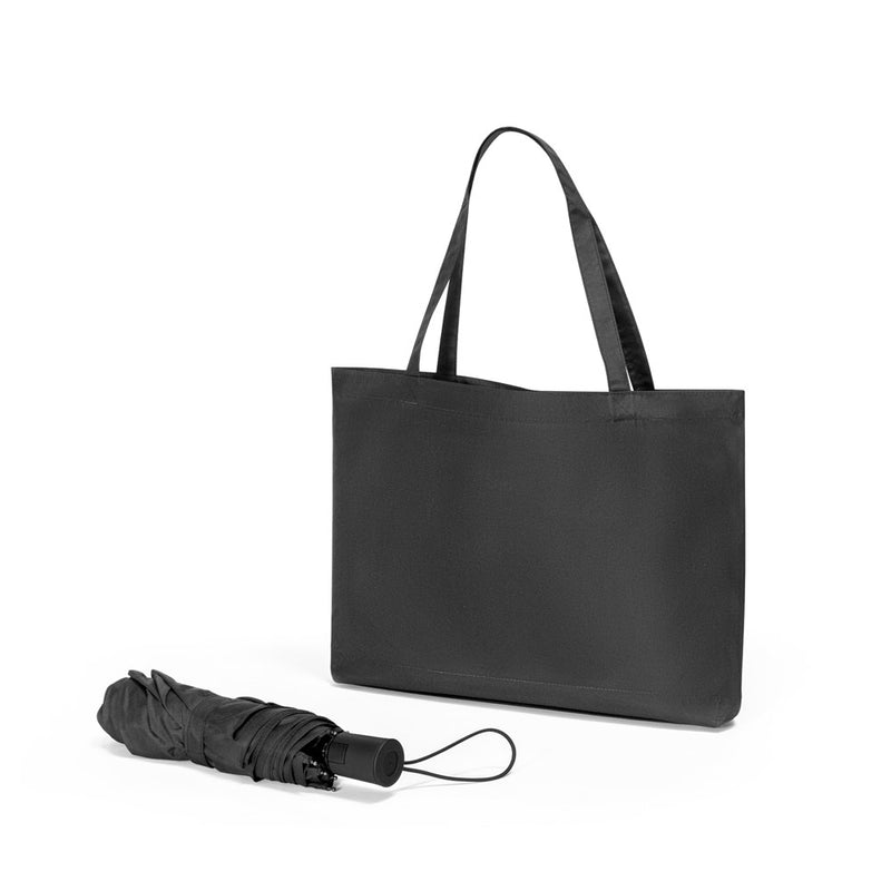 21" sklopivi kišobran od recikliranog PET-a u setu sa shopping vrećicom
