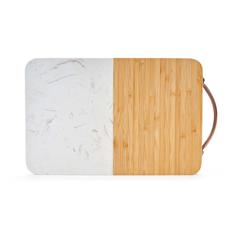 Promotivni daska za rezanje od mramora i bambusa, bež boja | Reklamni pokloni