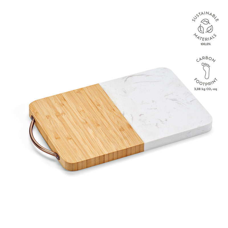 Promotivni daska za rezanje od mramora i bambusa, bež boja | Poslovni pokloni