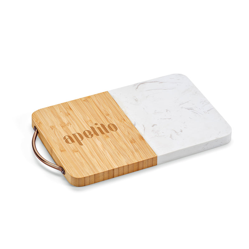 Daska za rezanje od mramora i bambusa s gornjom drškom