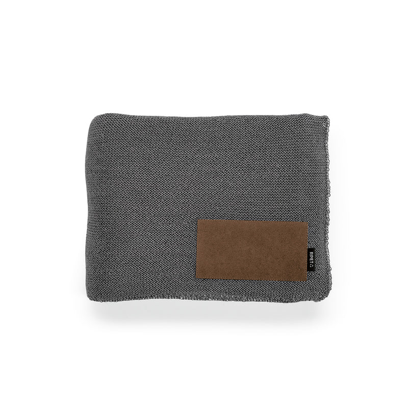 Promotivna udobna deka od 270 g/m² od vune i recikliranog poliestera, tamno siva | Reklamni pokloni