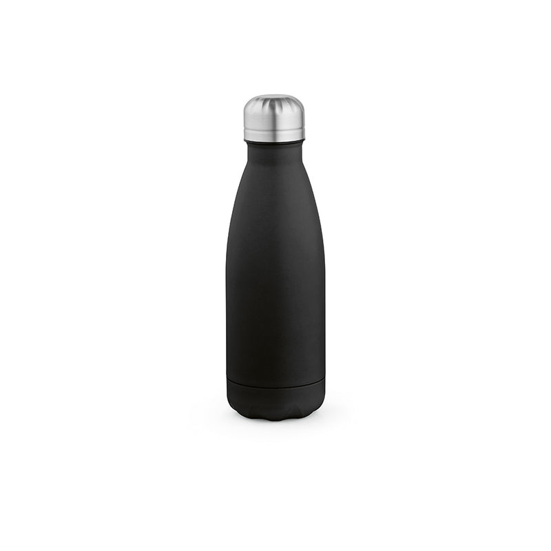 Promotivna boca za vodu od recikliranog nehrđajućeg čelika, 430ml crne boje | Poslovni pokloni