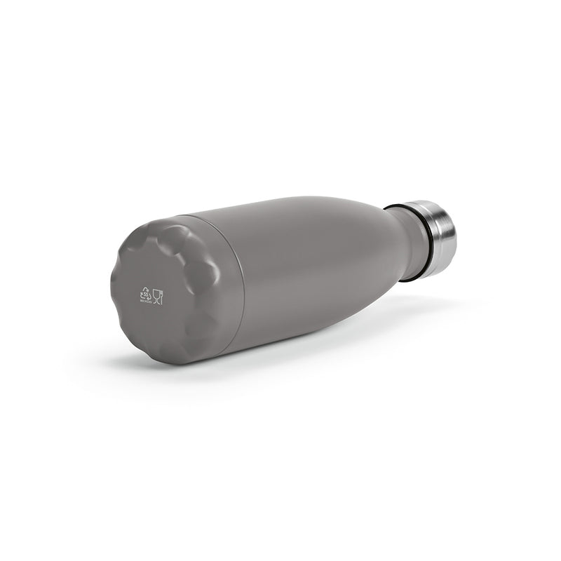 Promotivna boca za vodu od recikliranog nehrđajućeg čelika, 430ml sive boje | Poslovni pokloni | Promo pokloni