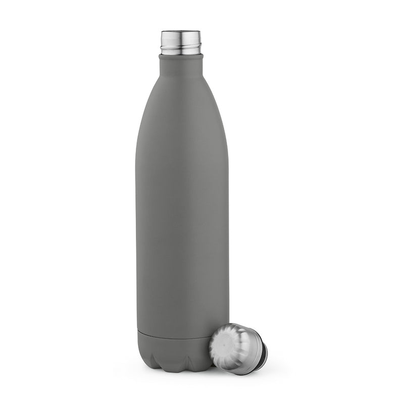 Reklamna boca za vodu od recikliranog nehrđajućeg čelika, 1100ml sive boje | Poslovni pokloni