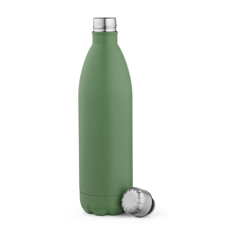 Reklamna boca za vodu od recikliranog nehrđajućeg čelika, 1100ml tamno zelene boje | Poslovni pokloni 
