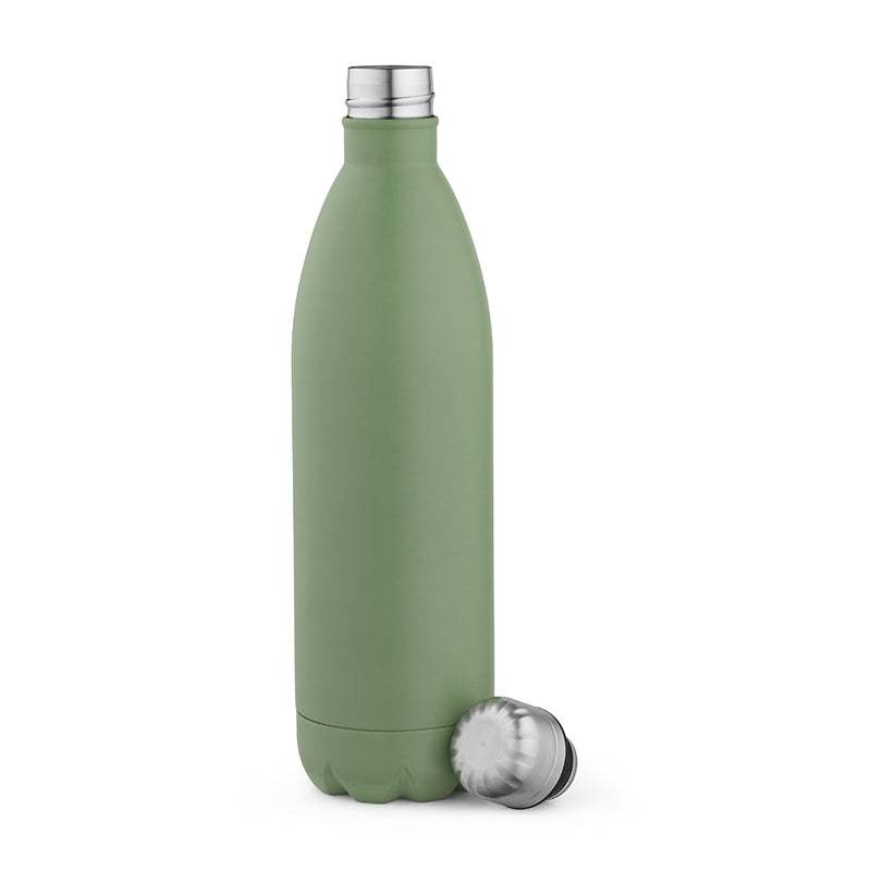 Reklamna boca za vodu od recikliranog nehrđajućeg čelika, 1100ml maslinasto zelene boje | Poslovni pokloni 