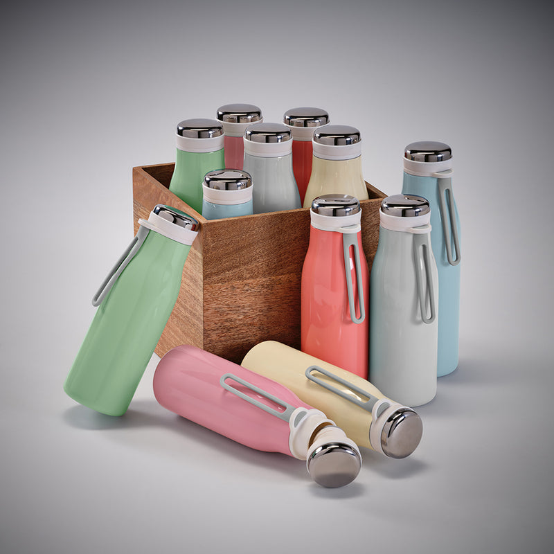 Boca za piće od recikliranog nehrđajućeg čelika toplih pastelnih boja, 400ml