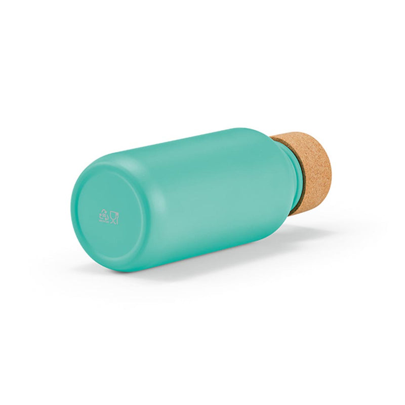 Promidžbena boca za vodu s plutenim poklopcem, kapaciteta 530ml tirkizne boje | Poslovni pokloni