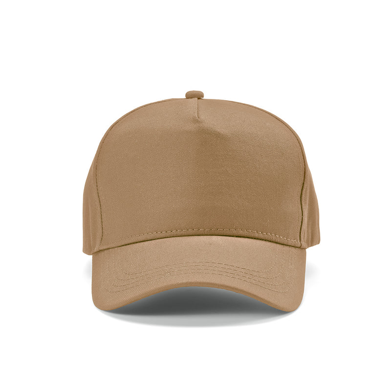 Promo pamučna kapa šilterica s 5 panela, 280 g/m² svijetlo smeđe boje | Poslovni pokloni