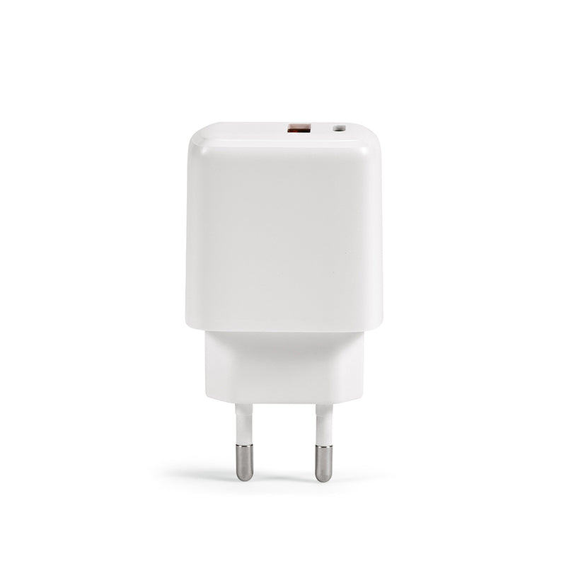 Promotivni zidni punjač izrađen od reciklirane plastike, bijela boja | Reklamni pokloni