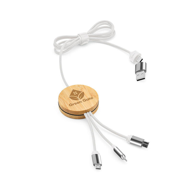 Promotivni 5-u-1 višenamjenski kabel za punjenje, bijela boja | Reklamni pokloni