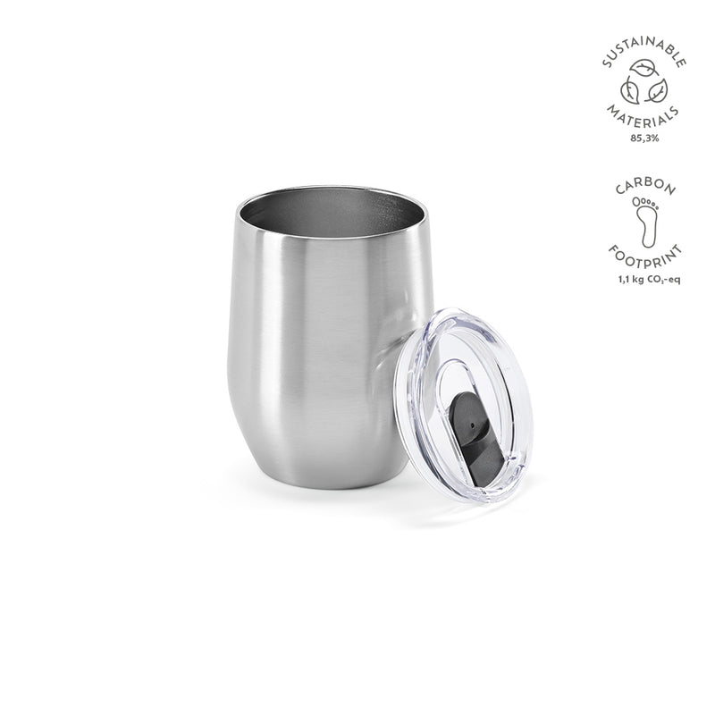 Promotivna putna šalica od recikliranog nehrđajućeg čelika, srebrna boja | Poslovni pokloni