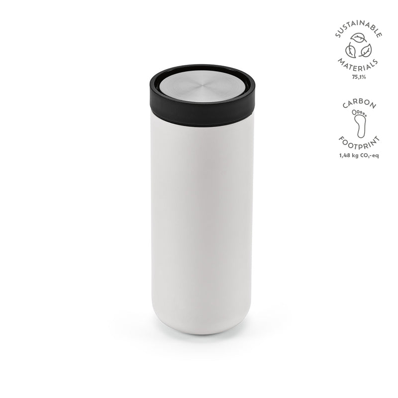 Promotivna putna šalica od recikliranog nehrđajućeg čelika, bijela boja | Poslovni pokloni