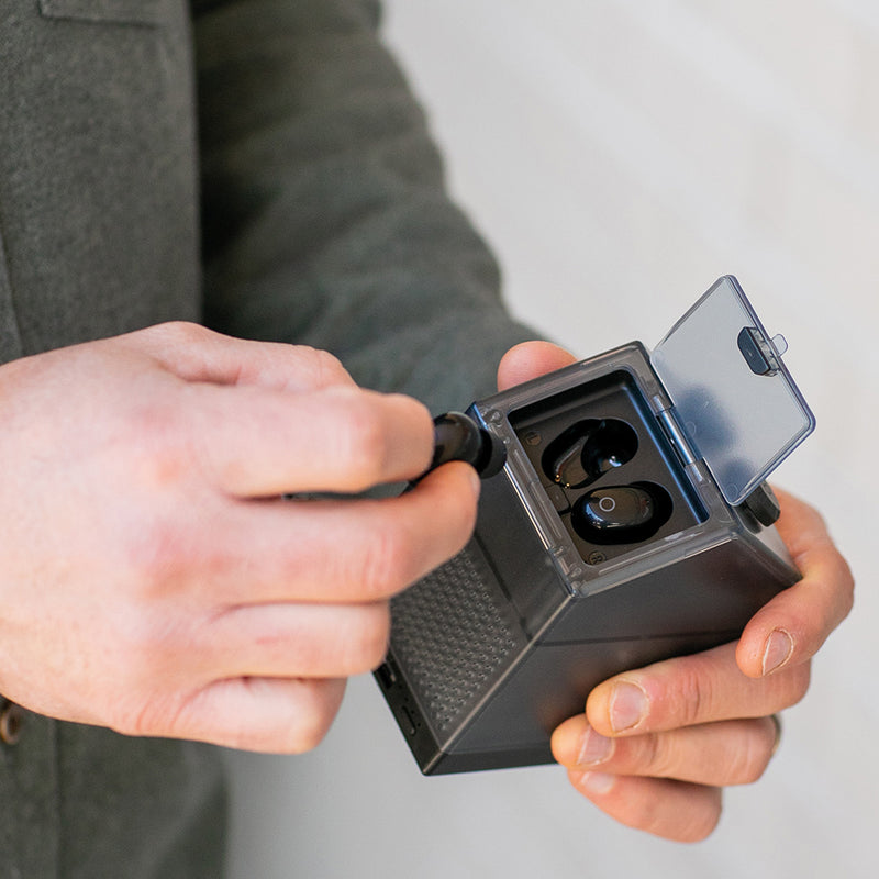 3-u-1 slušalice, zvučnik i powerbank od reciklirane plastike