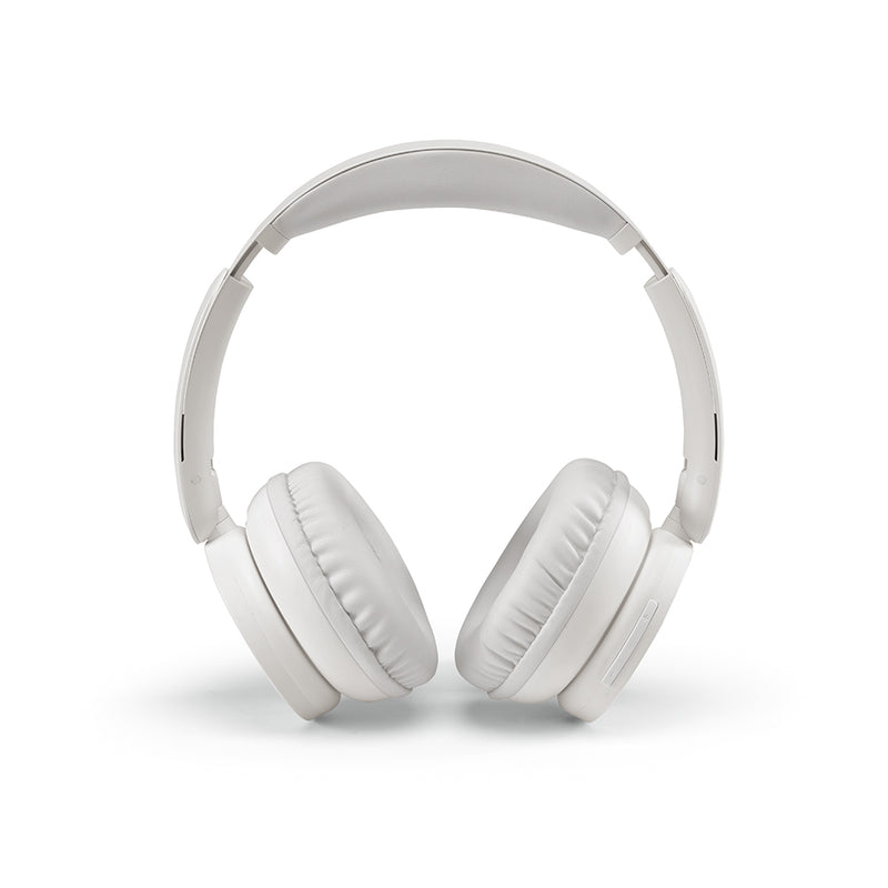 Promotivne bežične over-ear slušalice od reciklirane plastike, bijele boje | Reklamni pokloni