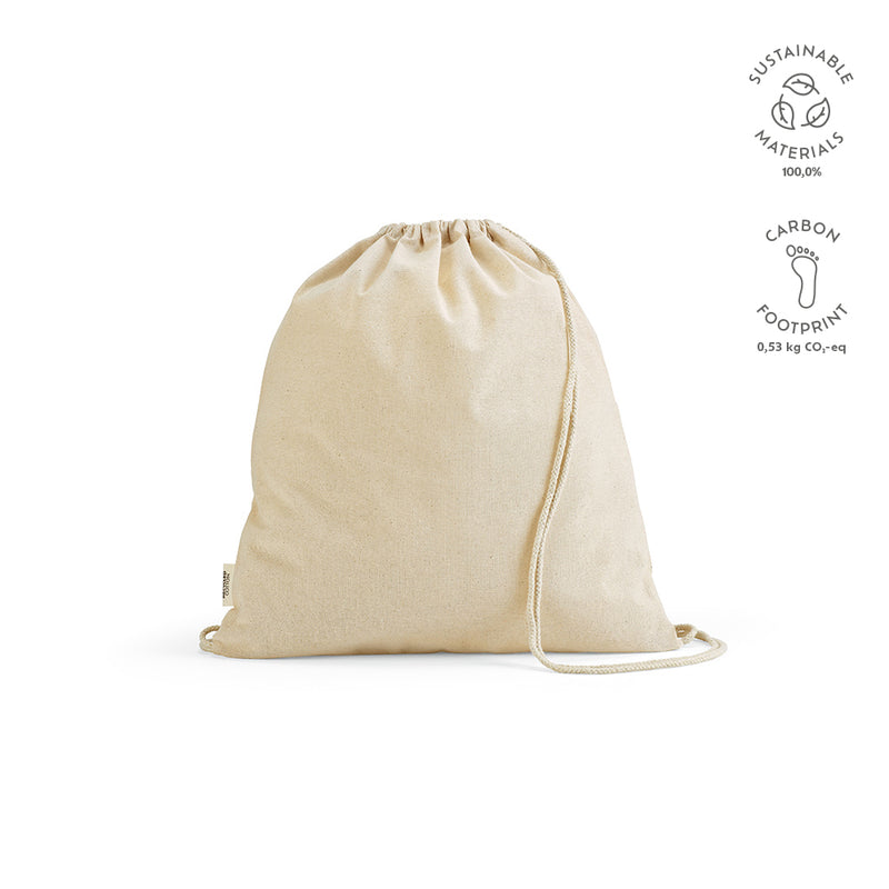Reklamna eko ruksak sa vezicama, bež boje | Poslovni pokloni