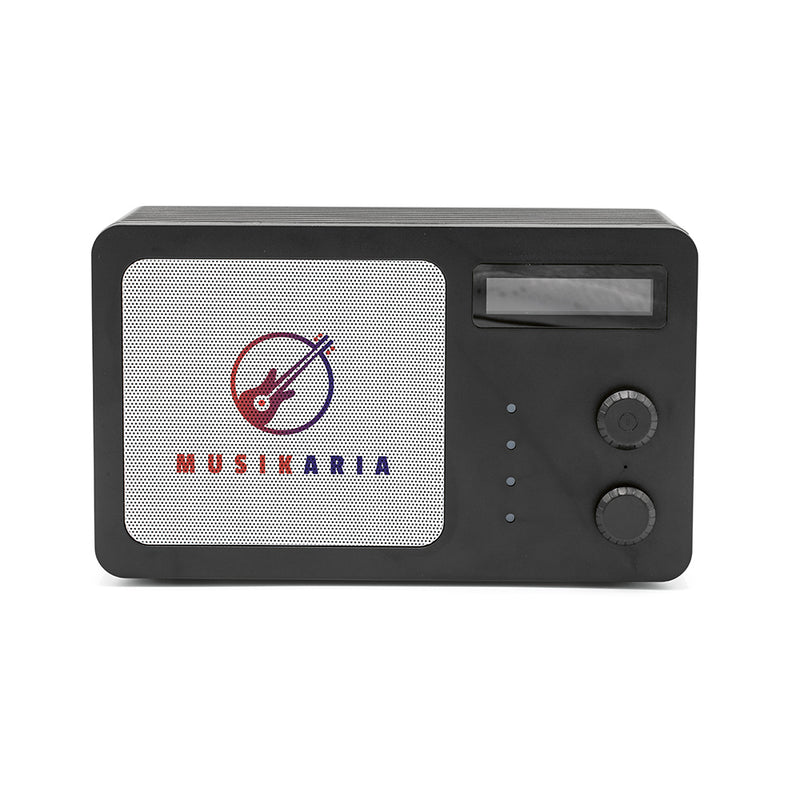 Promotivni 15W zvučnik od recikliranog ABS-a, crne boje s tiskom | Poslovni pokloni | Promo pokloni