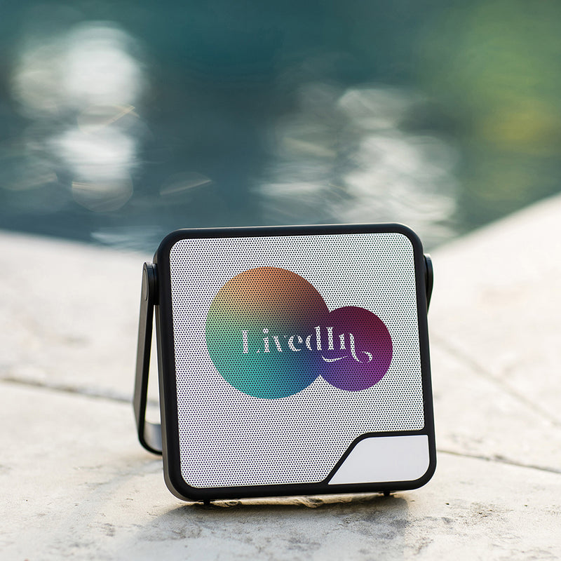 Reklamni prijenosni zvučnik za tisak, crne boje | Promotivni poklon