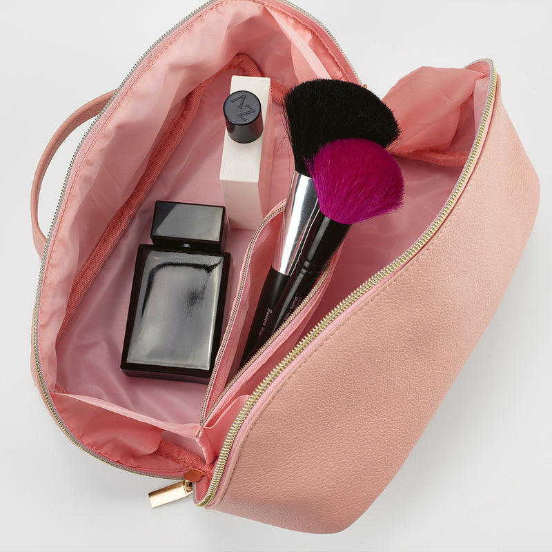 Promidžbena toaletna torbica od reciklirane kože, ružičaste boje | Reklamni pokloni | Promo pokloni