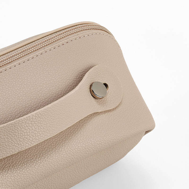 Promo toaletna torbica od reciklirane kože, bež boje | Poslovni pokloni