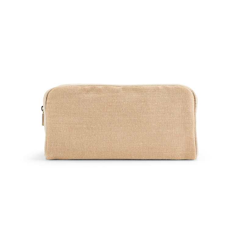 Reklamna toaletna torbica od juta materijala, smeđa boja | Promidžbeni pokloni