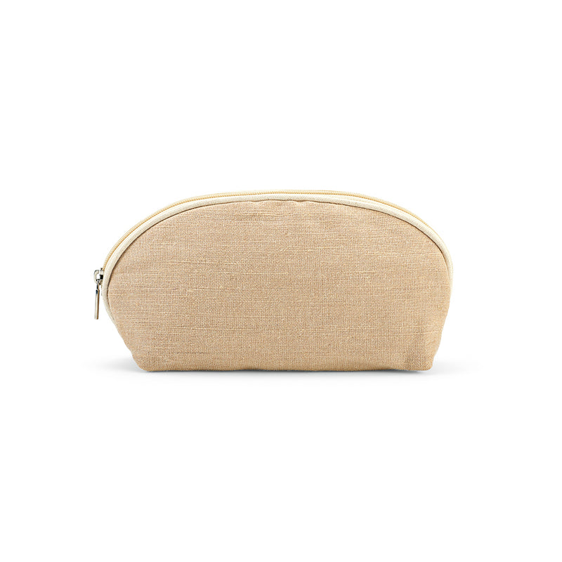 Reklamna toaletna torbica zapremnine 1,5 L od juta materijala, bež boja | Promidžbeni pokloni
