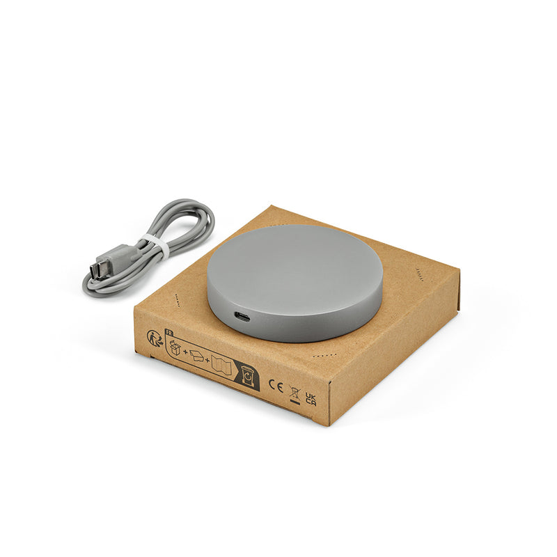 Promotivni eko bežični punjač od vapnenca, 15W sive boje | Poslovni pokloni | Promo pokloni