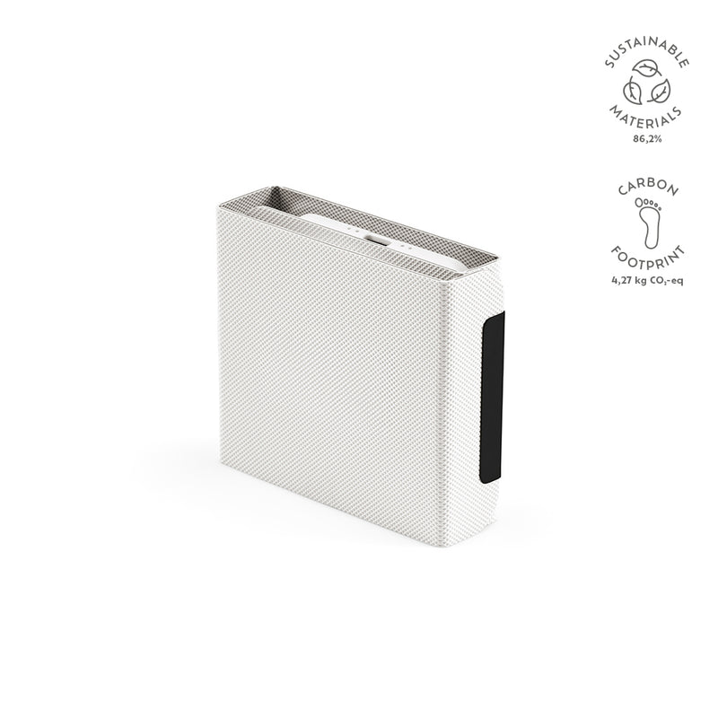 Promotivni prijenosni bežični punjač izrađen od reciklirane plastike, bijela boja | Poslovni pokloni