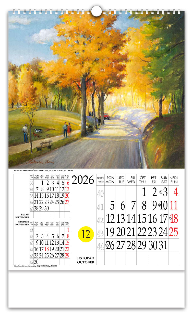 Jedinstveni promotivni zidni kalendar s rotacijskim krugom Katarina Henc Zagreb