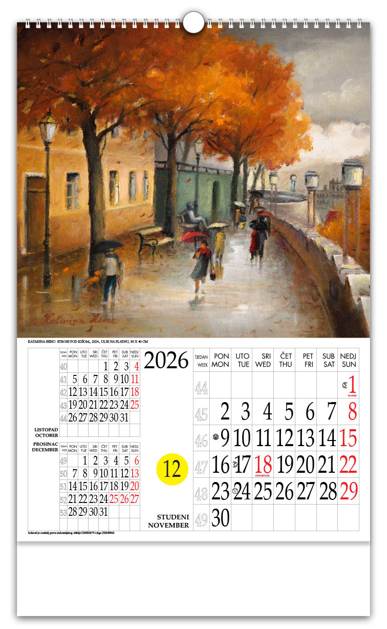 Jedinstveni promotivni zidni kalendar s rotacijskim krugom Katarina Henc Zagreb