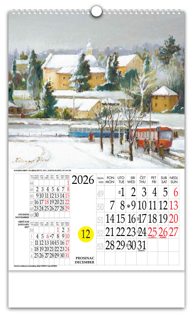 Jedinstveni promotivni zidni kalendar s rotacijskim krugom Katarina Henc Zagreb