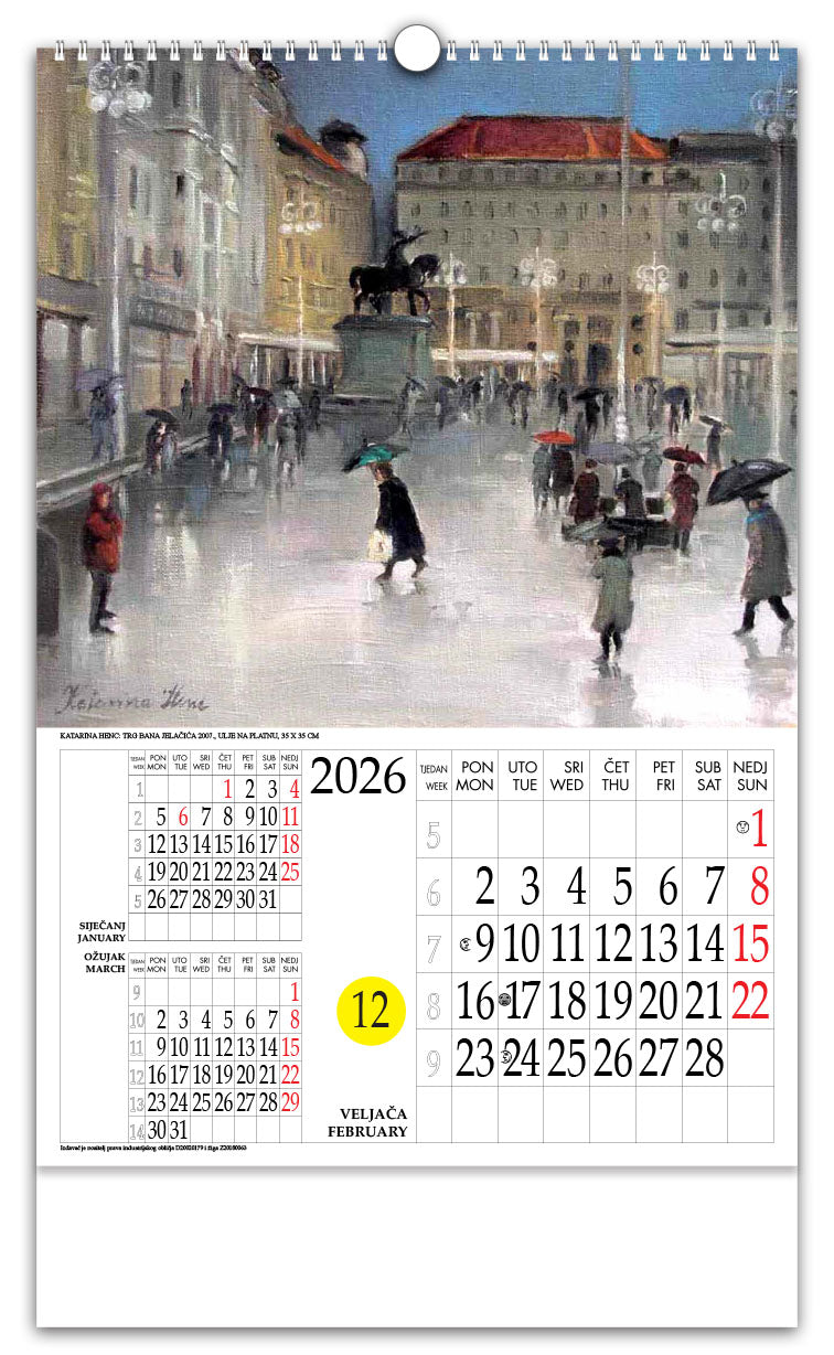 Jedinstveni promotivni zidni kalendar s rotacijskim krugom Katarina Henc Zagreb