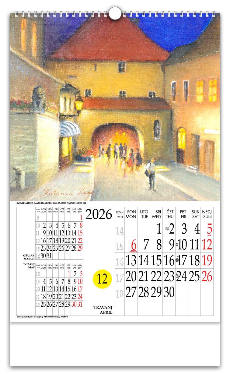 Jedinstveni promotivni zidni kalendar s rotacijskim krugom Katarina Henc Zagreb
