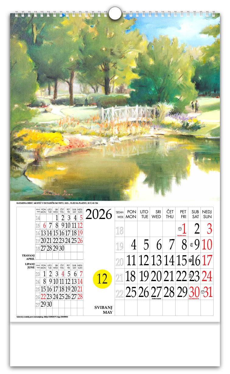 Jedinstveni promotivni zidni kalendar s rotacijskim krugom Katarina Henc Zagreb