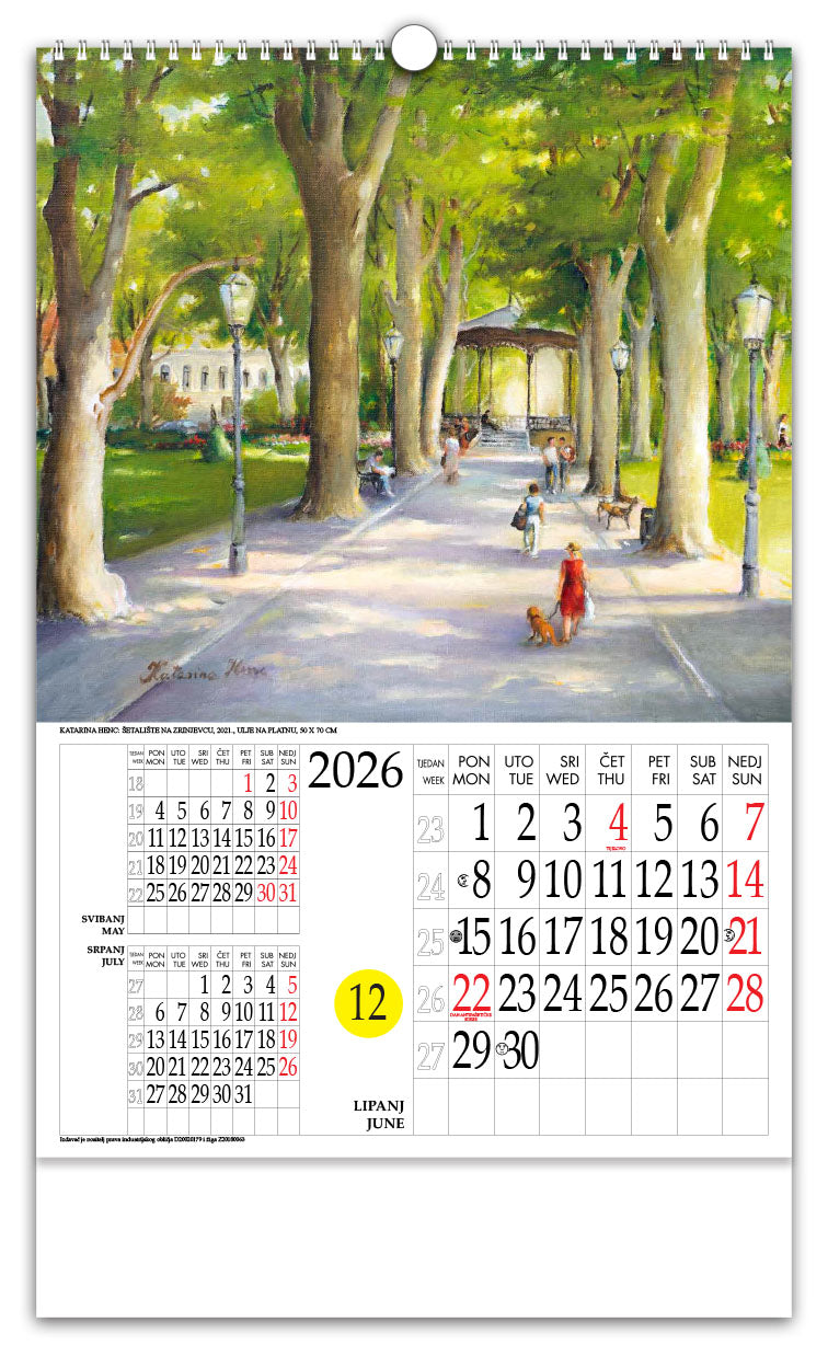 Jedinstveni promotivni zidni kalendar s rotacijskim krugom Katarina Henc Zagreb