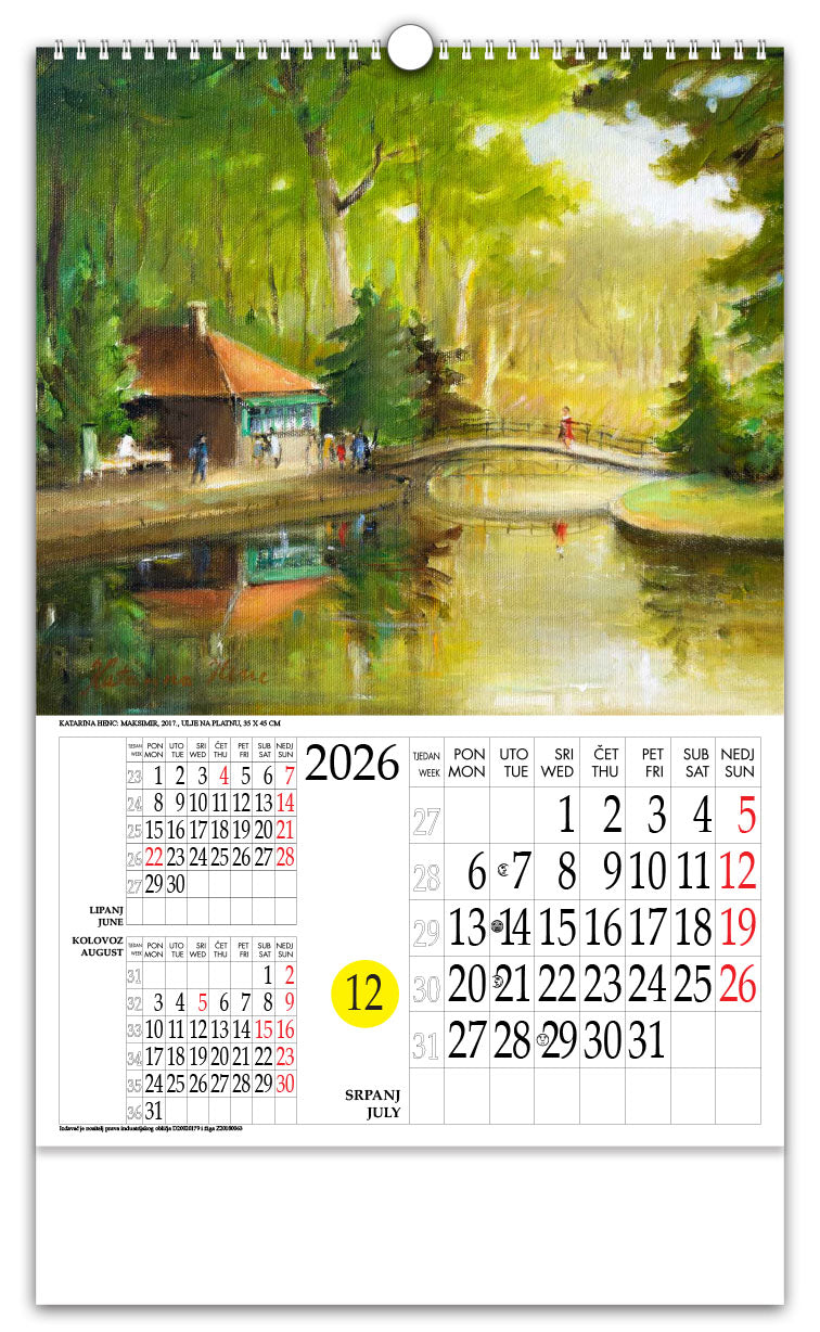 Jedinstveni promotivni zidni kalendar s rotacijskim krugom Katarina Henc Zagreb