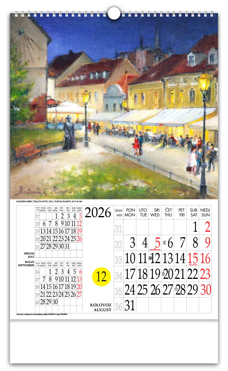 Jedinstveni promotivni zidni kalendar s rotacijskim krugom Katarina Henc Zagreb