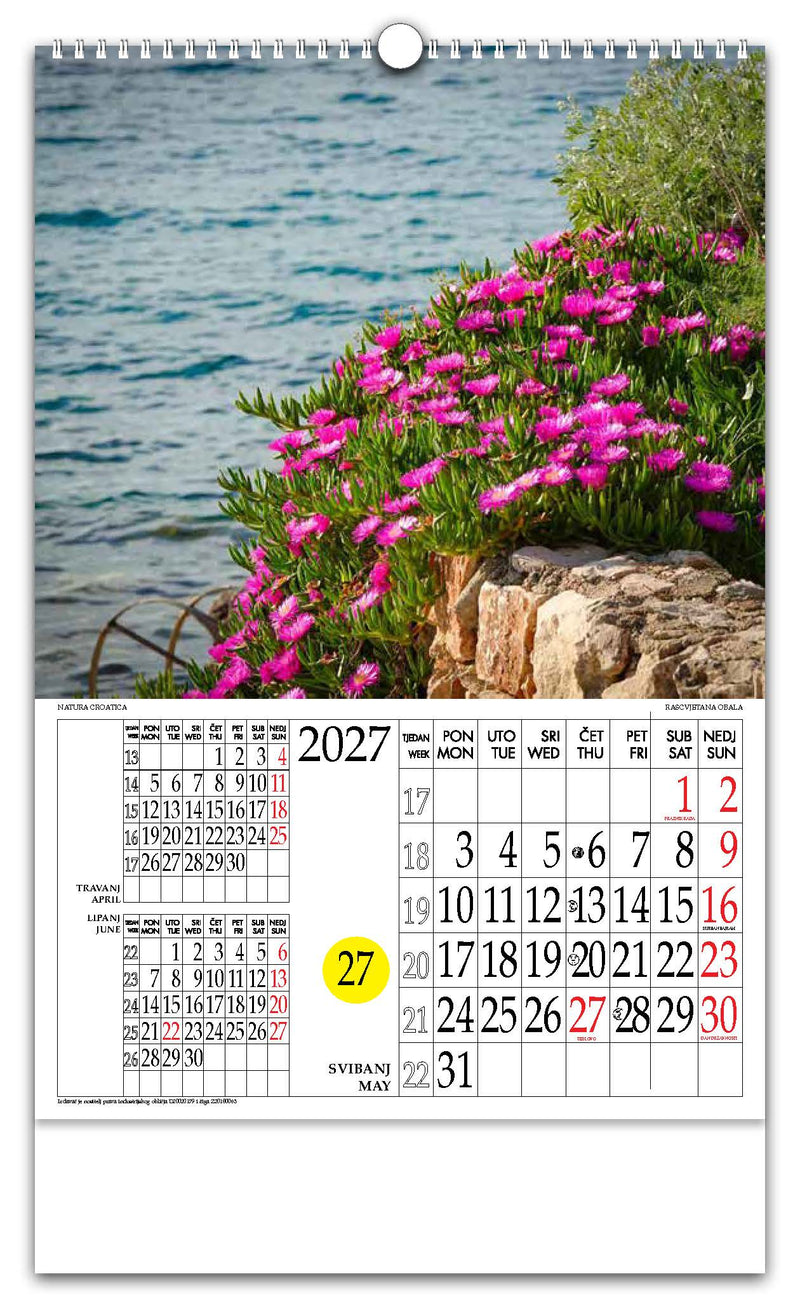 Jedinstveni promotivni zidni kalendar s rotacijskim krugom Natura Croatica