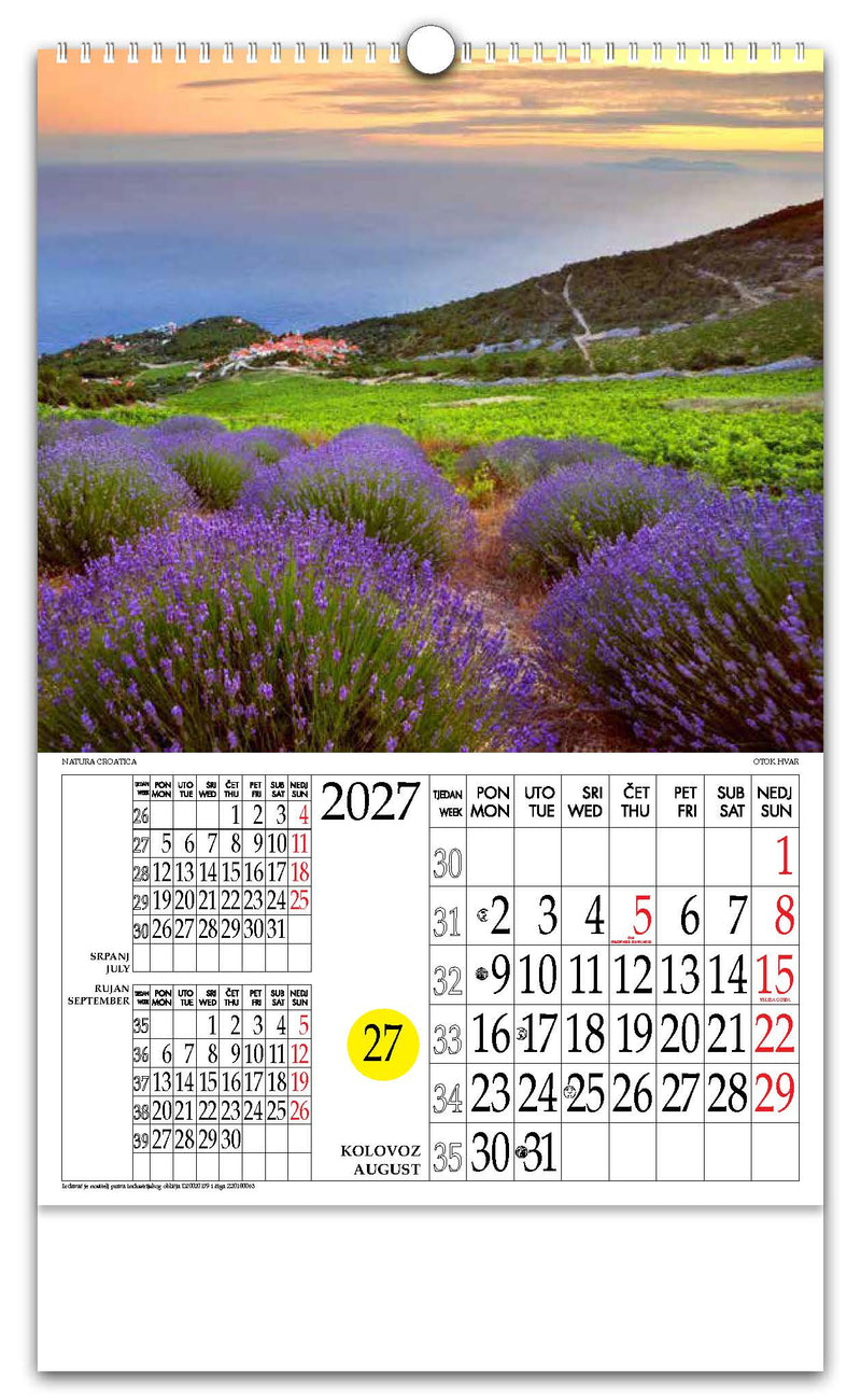 Jedinstveni promotivni zidni kalendar s rotacijskim krugom Natura Croatica